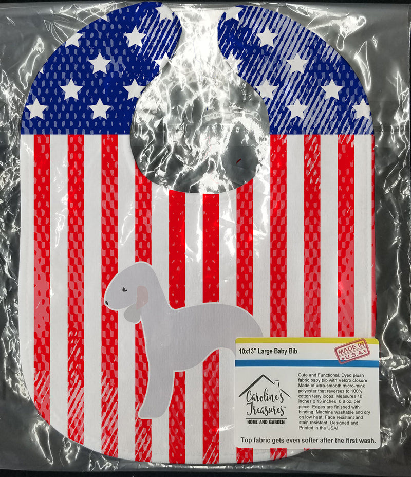 USA Patriotic Bedlington Terrier Baby Bib BB3294BIB