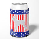 USA Patriotic Bedlington Terrier Can or Bottle Hugger Cooler Sleeve for Standard 12 oz Cans, Insulated Foam Beer & Soda Can Hugger Reusable