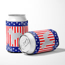 USA Patriotic Bedlington Terrier Can or Bottle Hugger Cooler Sleeve for Standard 12 oz Cans, Insulated Foam Beer & Soda Can Hugger Reusable