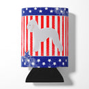 USA Patriotic Bedlington Terrier Can or Bottle Hugger Cooler Sleeve for Standard 12 oz Cans, Insulated Foam Beer & Soda Can Hugger Reusable