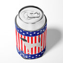 USA Patriotic English Pointer Can or Bottle Hugger Cooler Sleeve for Standard 12 oz Cans, Insulated Foam Beer & Soda Can Hugger Reusable