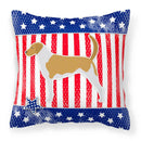 USA Patriotic American Foxhound Decorative Throw Pillow 18x18 Indoor Outdoor Accent Cushion, Fabric Cover with Insert for Sofa, Bed, Porch & Living Room