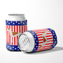 USA Patriotic Greyhound Can or Bottle Hugger Cooler Sleeve for Standard 12 oz Cans, Insulated Foam Beer & Soda Can Hugger Reusable