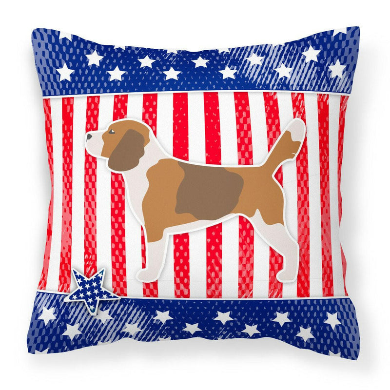 USA Patriotic Beagle Fabric Decorative Pillow BB3310PW1818