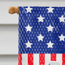 USA Patriotic Bearded Collie House Flag 28x40 Porch Sleeve Pole Decorative Outside Yard Banner Artwork Wall Hanging, Polyester