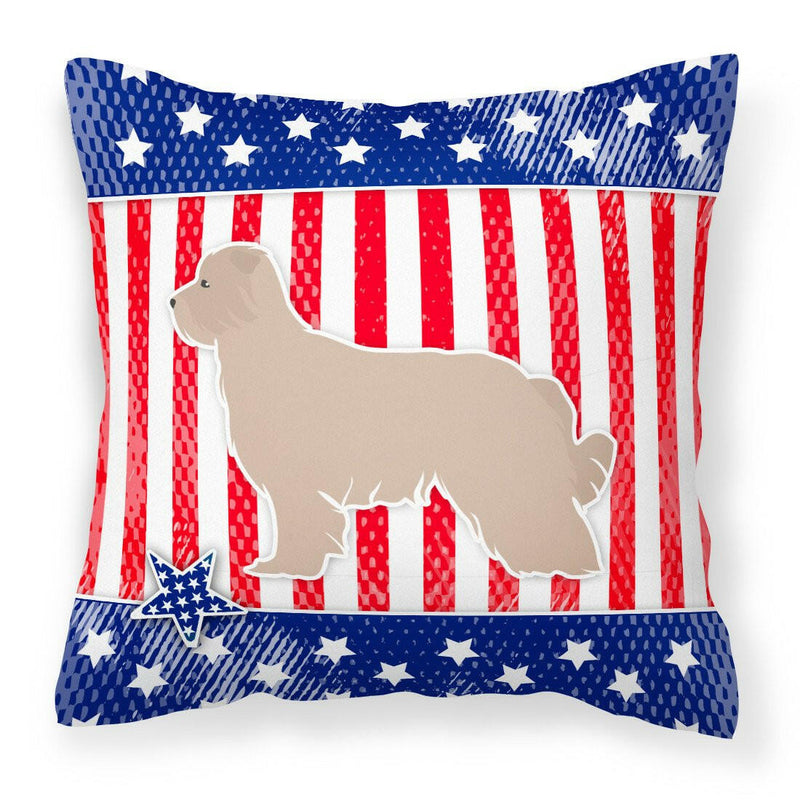 USA Patriotic Pyrenean Shepherd Fabric Decorative Pillow BB3318PW1818