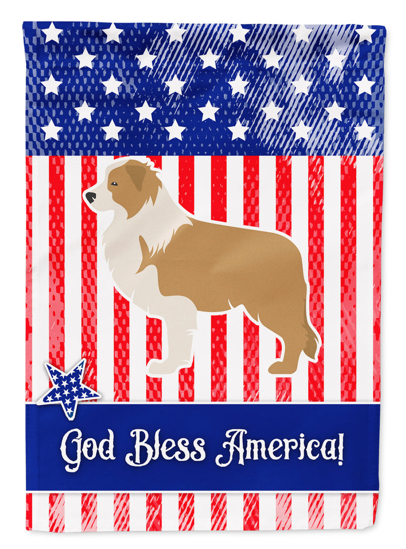 USA Patriotic Red Border Collie Flag Garden Size BB3322GF