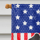 USA Patriotic Briard House Flag 28x40 Porch Sleeve Pole Decorative Outside Yard Banner Artwork Wall Hanging, Polyester