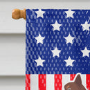 USA Patriotic Australian Kelpie Dog House Flag 28x40 Porch Sleeve Pole Decorative Outside Yard Banner Artwork Wall Hanging, Polyester