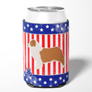 USA Patriotic Australian Shepherd Dog Can or Bottle Hugger Cooler Sleeve for Standard 12 oz Cans, Insulated Foam Beer & Soda Can Hugger Reusable