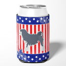USA Patriotic Lowchen Can or Bottle Hugger Cooler Sleeve for Standard 12 oz Cans, Insulated Foam Beer & Soda Can Hugger Reusable