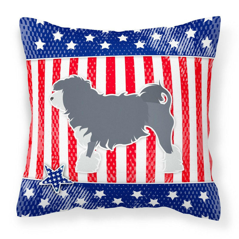 USA Patriotic Lowchen Fabric Decorative Pillow BB3335PW1818