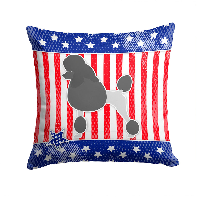 USA Patriotic Poodle Fabric Decorative Pillow BB3339PW1414