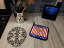 USA Patriotic Brussels Griffon Pot Holder Set of 2 Heat Resistant Quilted Hot Pads 7.5 x 7.5 Inch, Insulated Kitchen Trivets for Cooking & Baking