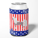 USA Patriotic Chinese Crested Can or Bottle Hugger Cooler Sleeve for Standard 12 oz Cans, Insulated Foam Beer & Soda Can Hugger Reusable