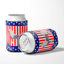 USA Patriotic Chinese Crested Can or Bottle Hugger Cooler Sleeve for Standard 12 oz Cans, Insulated Foam Beer & Soda Can Hugger Reusable