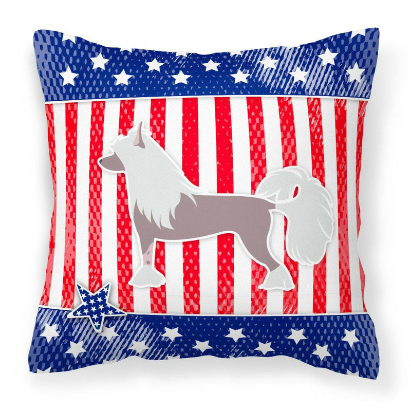 USA Patriotic Chinese Crested Fabric Decorative Pillow BB3343PW1818