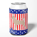 USA Patriotic Chihuahua Can or Bottle Hugger Cooler Sleeve for Standard 12 oz Cans, Insulated Foam Beer & Soda Can Hugger Reusable
