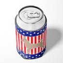 USA Patriotic Chihuahua Can or Bottle Hugger Cooler Sleeve for Standard 12 oz Cans, Insulated Foam Beer & Soda Can Hugger Reusable