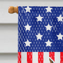 USA Patriotic Doberman Pinscher House Flag 28x40 Porch Sleeve Pole Decorative Outside Yard Banner Artwork Wall Hanging, Polyester
