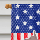 USA Patriotic Dogo Argentino House Flag 28x40 Porch Sleeve Pole Decorative Outside Yard Banner Artwork Wall Hanging, Polyester