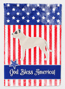 USA Patriotic Dogo Argentino House Flag 28x40 Porch Sleeve Pole Decorative Outside Yard Banner Artwork Wall Hanging, Polyester
