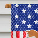 USA Patriotic Akita House Flag 28x40 Porch Sleeve Pole Decorative Outside Yard Banner Artwork Wall Hanging, Polyester