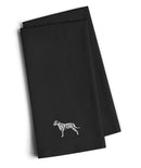 Dalmatian Black Embroidered Towel Set of 2 Decorative Bathroom Guest Hand Towel for Hand, Face, Tea, Dishcloth, 19 X 25, Black