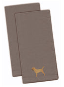 Border Terrier Embroidered Kitchen Towels - Gray Decorative Dish Towels - Set of 2 BB3389GYTWE