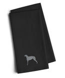 Scottish Deerhound Black Embroidered Towel Set of 2 Decorative Bathroom Guest Hand Towel for Hand, Face, Tea, Dishcloth, 19 X 25, Black
