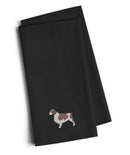 Welsh Springer Spaniel Black Embroidered Towel Set of 2 Decorative Bathroom Guest Hand Towel for Hand, Face, Tea, Dishcloth, 19 X 25, Black