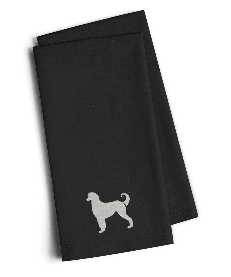 Afghan Hound Black Embroidered Kitchen Towel Set of 2 BB3406BKTWE