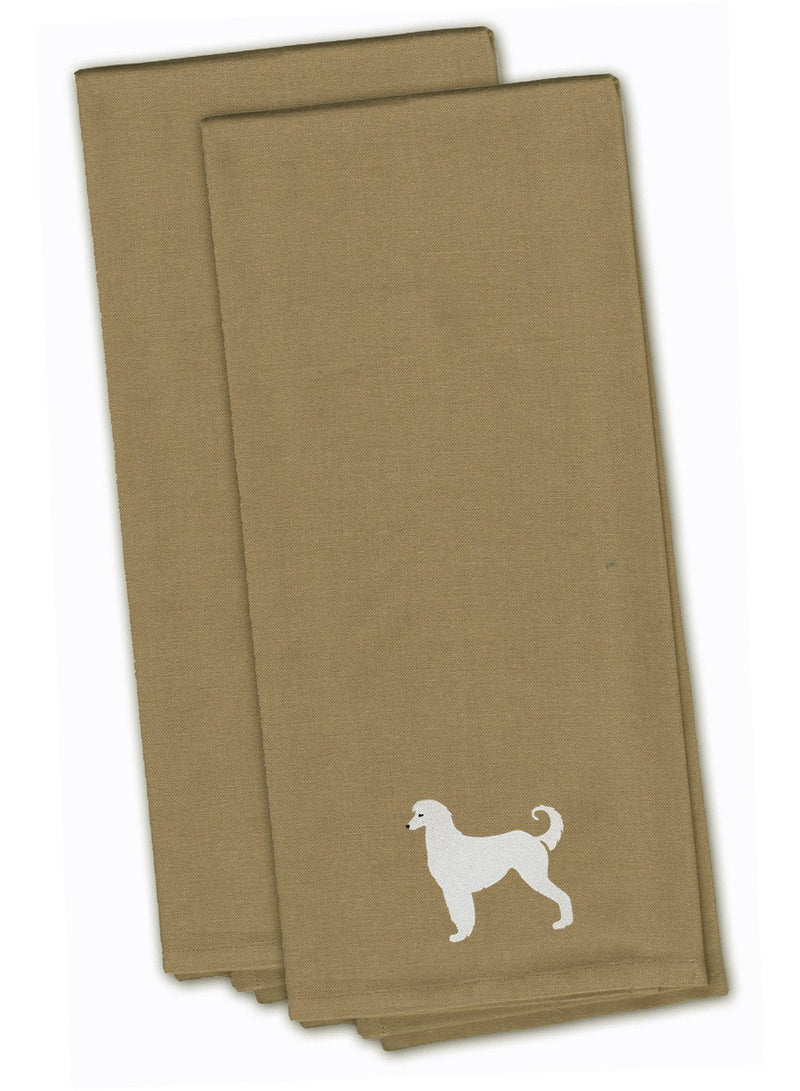 Afghan Hound Tan Embroidered Kitchen Towel Set of 2 BB3406TNTWE