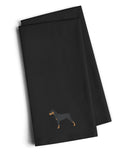 German Pinscher Black Embroidered Towel Set of 2 Decorative Bathroom Guest Hand Towel for Hand, Face, Tea, Dishcloth, 19 X 25, Black
