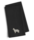 Pyrenean Shepherd Black Embroidered Towel Set of 2 Decorative Bathroom Guest Hand Towel for Hand, Face, Tea, Dishcloth, 19 X 25, Black