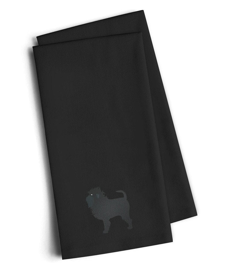 Affenpinscher Black Embroidered Kitchen Towel Set of 2 BB3448BKTWE