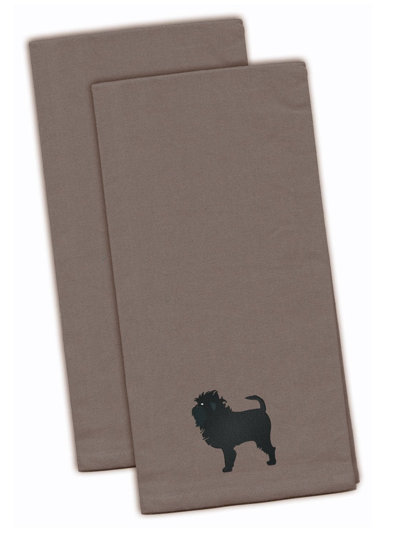 Affenpinscher Gray Embroidered Kitchen Towel Set of 2 BB3448GYTWE