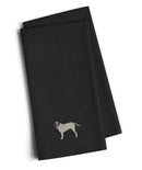 English Mastiff Black Embroidered Towel Set of 2 Decorative Bathroom Guest Hand Towel for Hand, Face, Tea, Dishcloth, 19 X 25, Black