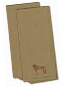 Leonberger Tan Embroidered Towel Set of 2 Decorative Bathroom Guest Hand Towel for Hand, Face, Tea, Dishcloth, 19 X 25, Tan