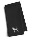 Anatolian Shepherd Black Embroidered Towel Set of 2 Decorative Bathroom Guest Hand Towel for Hand, Face, Tea, Dishcloth, 19 X 25, Black
