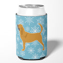Winter Snowflake Bloodhound Can or Bottle Hugger Cooler Sleeve for Standard 12 oz Cans, Insulated Foam Beer & Soda Can Hugger Reusable