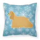Winter Snowflake Cocker Spaniel Decorative Throw Pillow 18x18 Indoor Outdoor Accent Cushion, Fabric Cover with Insert for Sofa, Bed, Porch & Living Room