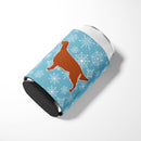 Winter Snowflake Irish Setter Can or Bottle Hugger Cooler Sleeve for Standard 12 oz Cans, Insulated Foam Beer & Soda Can Hugger Reusable