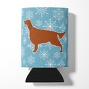 Winter Snowflake Irish Setter Can or Bottle Hugger Cooler Sleeve for Standard 12 oz Cans, Insulated Foam Beer & Soda Can Hugger Reusable