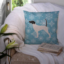 Winter Snowflake English Pointer Decorative Throw Pillow 14x14 Indoor Outdoor Accent Cushion, Fabric Cover with Insert for Sofa, Bed, Porch & Living Room