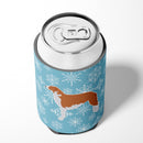 Winter Snowflake Borzoi Russian Greyhound Can or Bottle Hugger Cooler Sleeve for Standard 12 oz Cans, Insulated Foam Beer & Soda Can Hugger Reusable