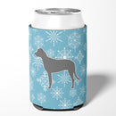 Winter Snowflake Irish Wolfhound Can or Bottle Hugger Cooler Sleeve for Standard 12 oz Cans, Insulated Foam Beer & Soda Can Hugger Reusable
