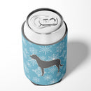Winter Snowflake Irish Wolfhound Can or Bottle Hugger Cooler Sleeve for Standard 12 oz Cans, Insulated Foam Beer & Soda Can Hugger Reusable
