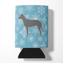 Winter Snowflake Irish Wolfhound Can or Bottle Hugger Cooler Sleeve for Standard 12 oz Cans, Insulated Foam Beer & Soda Can Hugger Reusable
