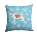 Winter Snowflake Greyhound Decorative Throw Pillow 14x14 Indoor Outdoor Accent Cushion, Fabric Cover with Insert for Sofa, Bed, Porch & Living Room